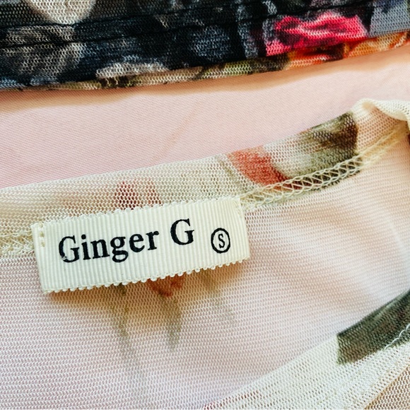 Lot Ginger G Cottagecore Romantic Sheer Floral Mesh Crop Tshirts - Picture 8 of 13